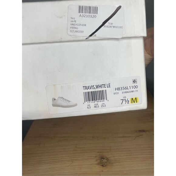Vince‎ Men's Travis Lace Up Low Top Sneaker Athletic Shoes White Size 7.5 - Picture 7 of 8